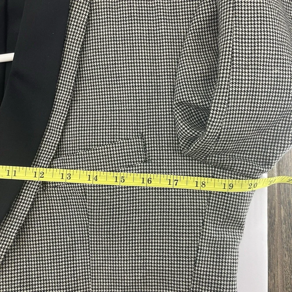 Oscar de la Renta Men's Blazer 37S Black Trim Shawl Collar Houndstooth‎ USA Made